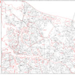Norfolk Virginia Zip Code Wall Map Red Line Style By MarketMAPS