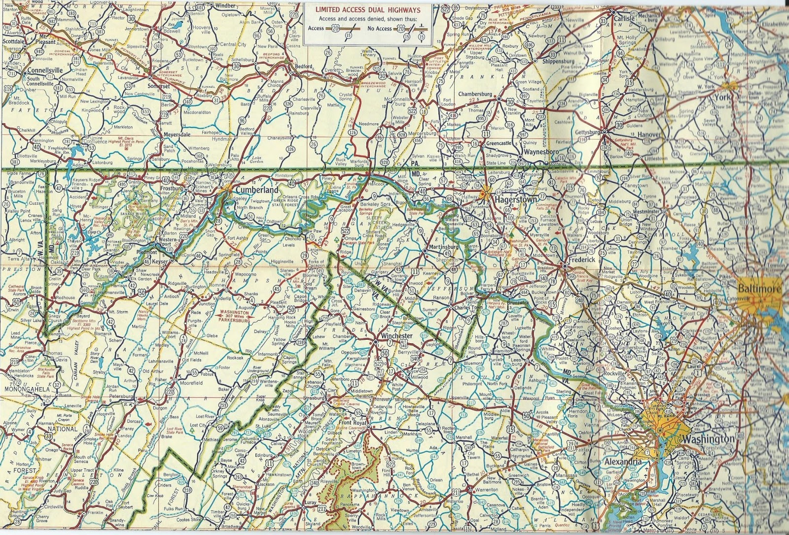 Road Map Of Virginia And Maryland