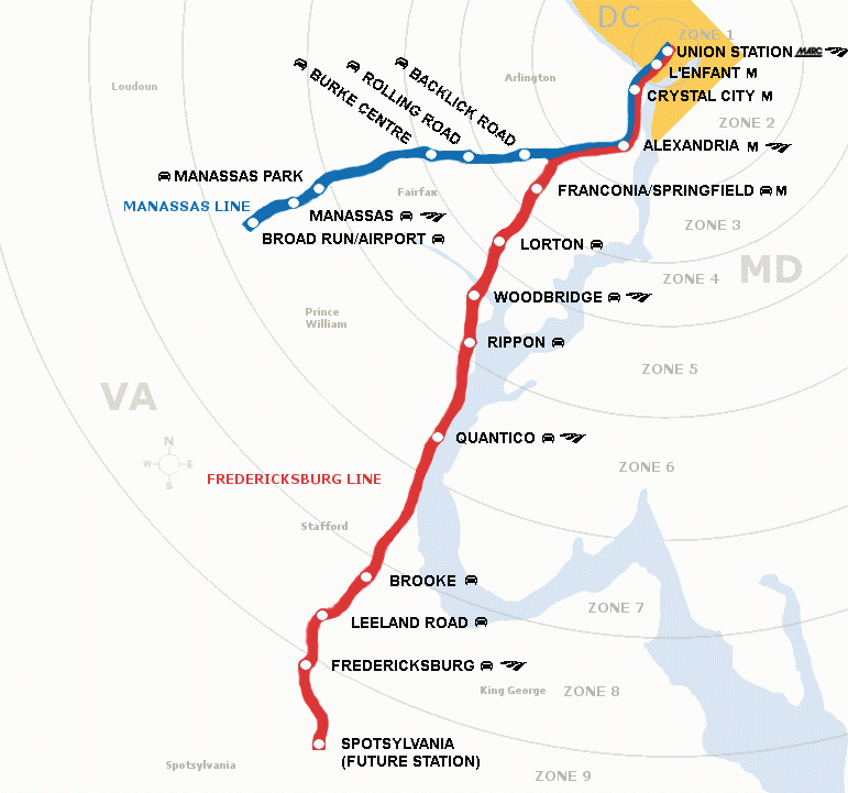 Overview Map Virginia Railway Express Map Crystal City City Maps