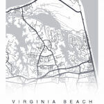 PRINTABLE Virginia Beach Map Print Street Map Of Virginia Etsy