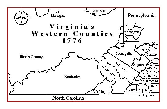 Map Of Virginia Counties 1776