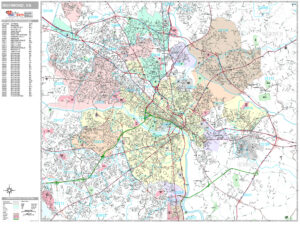 Richmond Virginia Wall Map Premium Style By MarketMAPS