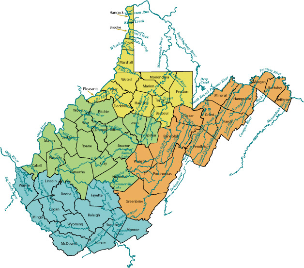 West Virginia Maps With Rivers | Virginia Map