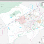 Roanoke County VA Wall Map Premium Style By MarketMAPS