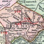 Roanoke County Virginia Map 1911 Rand McNally Salem Vinton Cave