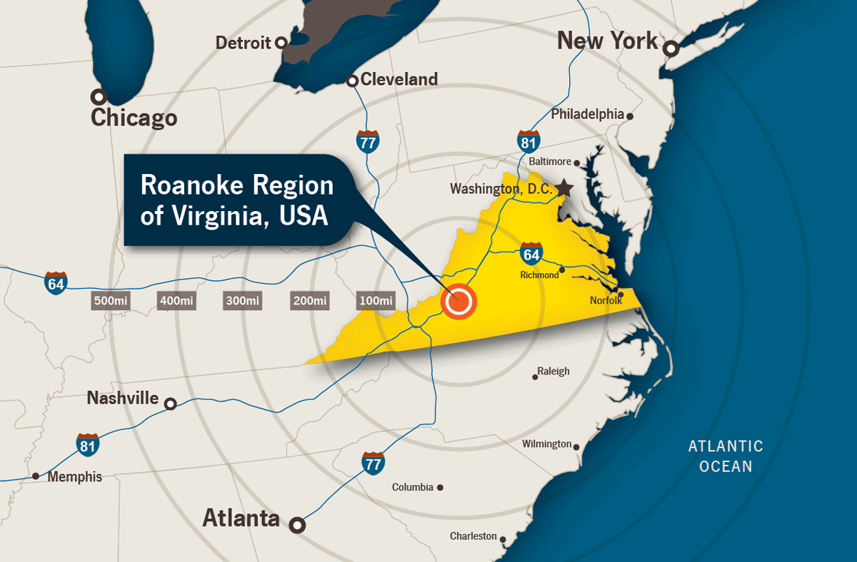 Roanoke region virginia map Roanoke Regional Partnership