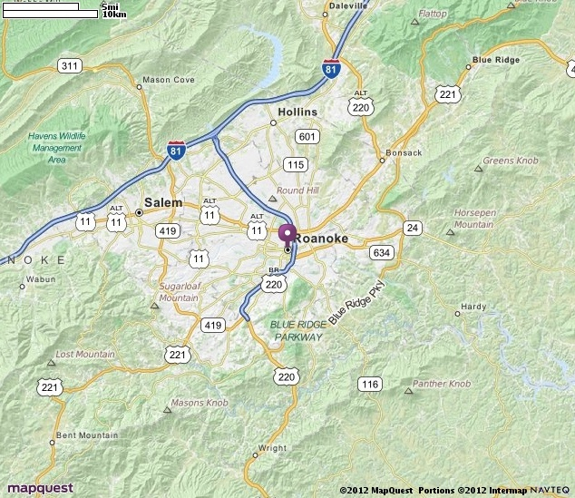 Roanoke Virginia Mapquest