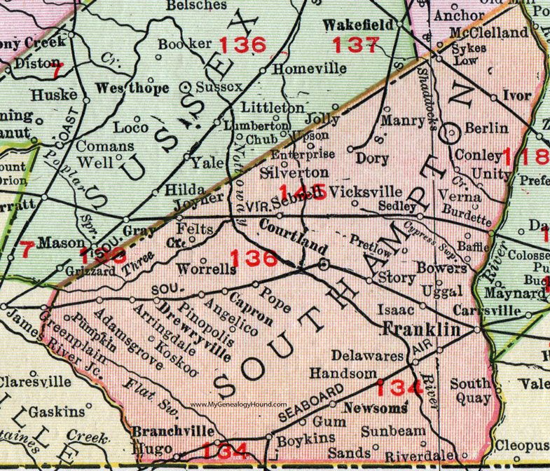 Southampton County Virginia Gis Maps Virginia Map