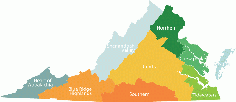 StayVA s Regional Map Of Virginia Bed And Breakfast Inns