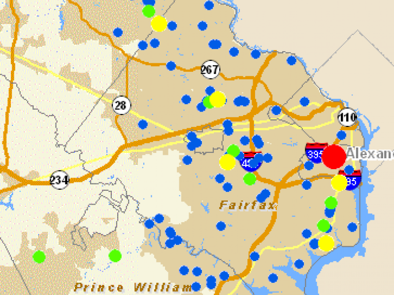 The Latest Power Outages Sunday Morning Across Northern Virginia 