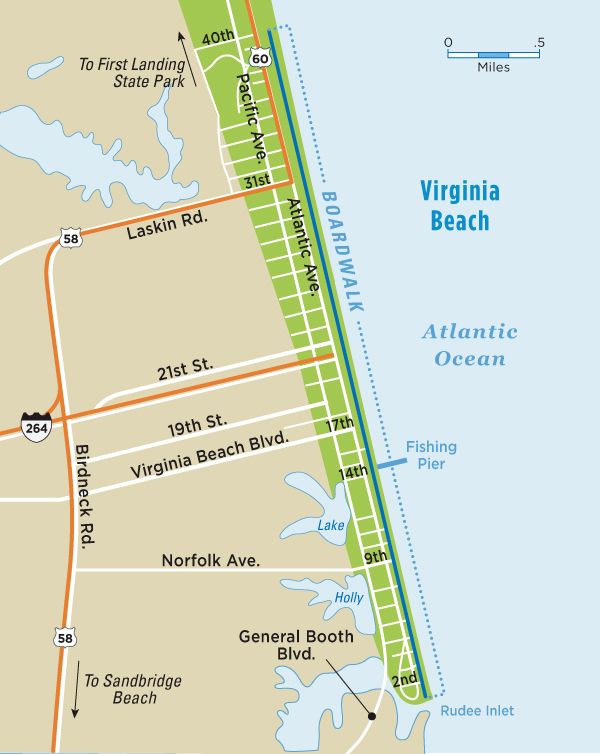 Map Of Virginia Beach Boardwalk