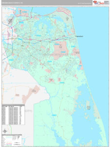 Virginia Beach County VA Wall Map Premium Style By MarketMAPS