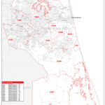 Virginia Beach County VA Zip Code Wall Map Red Line Style By MarketMAPS