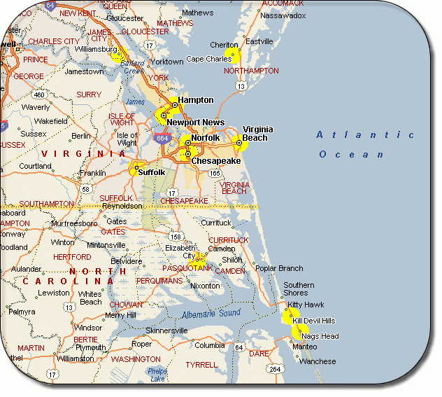 Map Of Virginia Beach And Surrounding Area