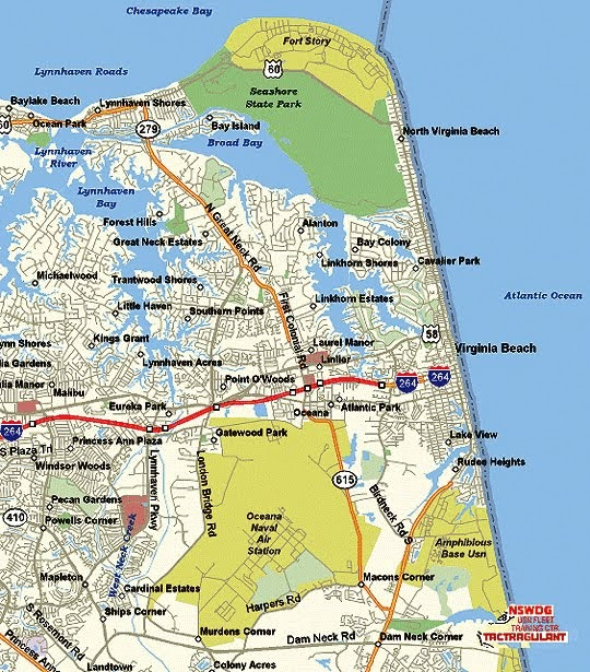 Map Of Virginia Beach Area