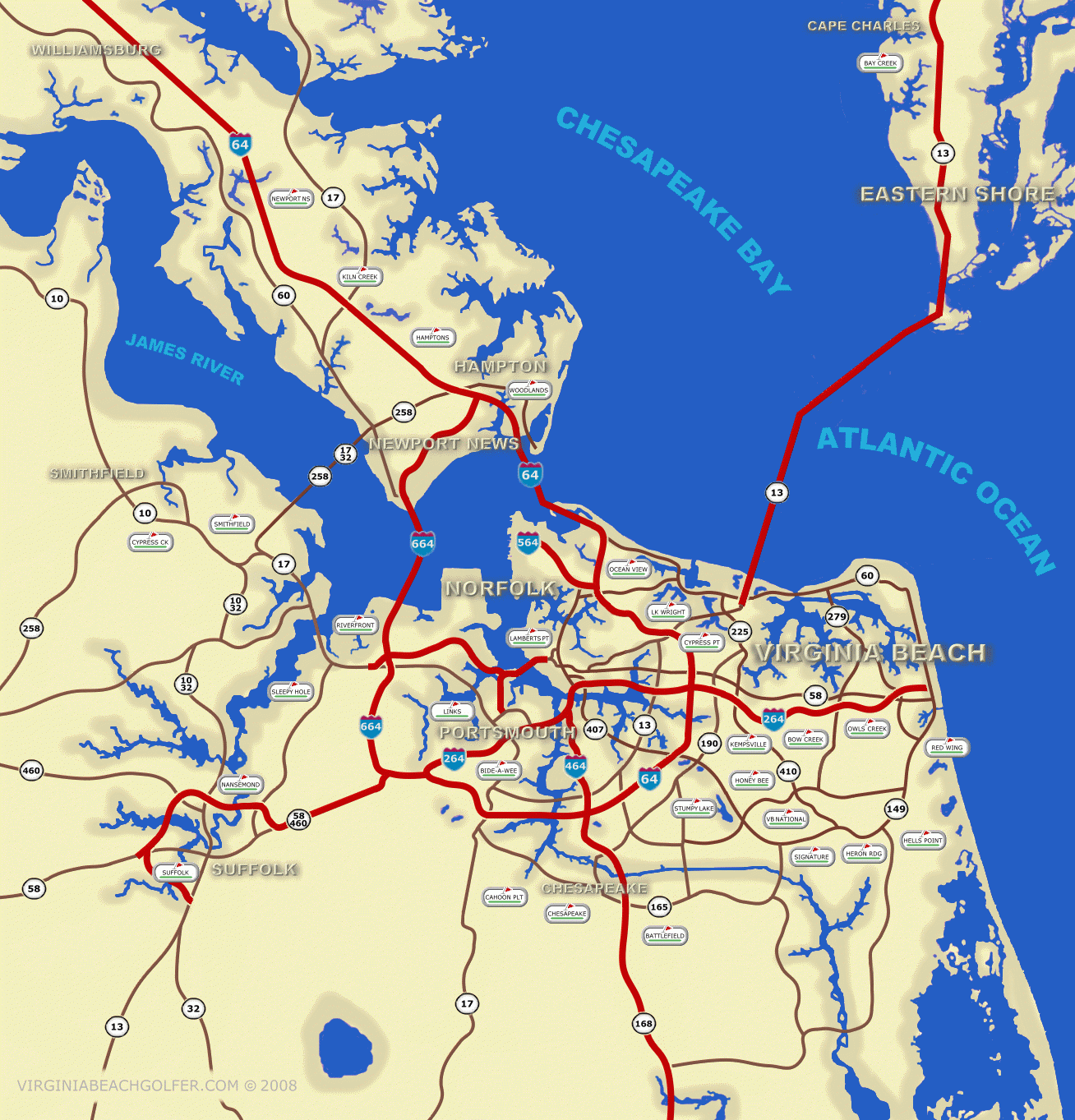 Map Of Virginia Beach Va Virginia Map