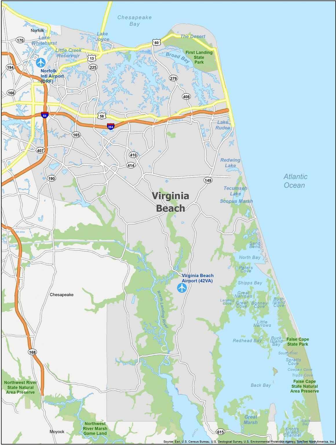 Virginia Beach Map Virginia GIS Geography