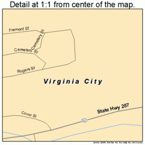 Virginia City Montana Street Map 3077125