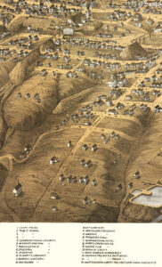 Virginia City Nevada In 1875 Bird s Eye View Map Aerial Panorama