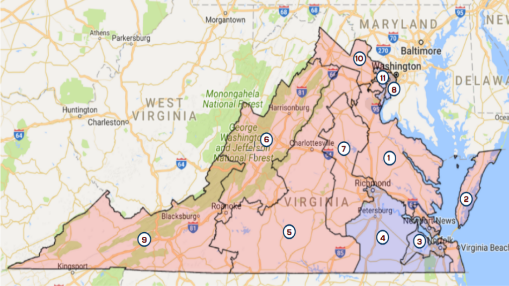 Virginia Congressional Districts Virginia OnAir | Virginia Map