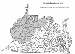 Virginia Counties In 1850 Map Vintage Maps History
