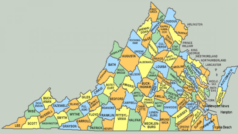 Virginia Counties Map 2022