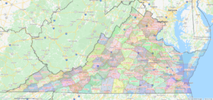 Virginia County Map Shown On Google Maps