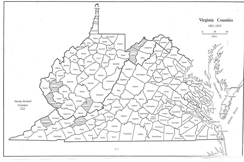 Virginia County Map 1860