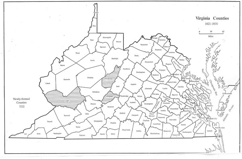 County Map Virginia 1820