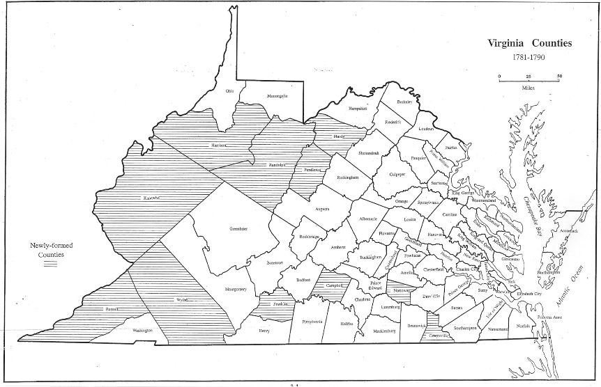 Virginia Genealogy Atlas 1634 1895
