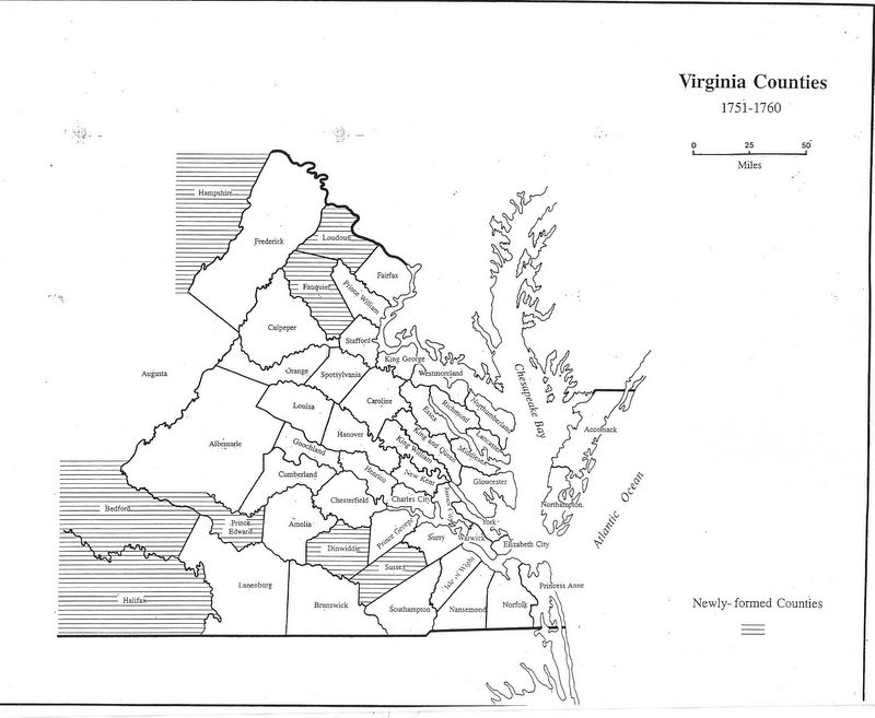 County Map Of Virginia 1750