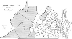 Virginia Map 1771 1780 Lawson Surname DNA Project