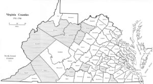 Virginia Map 1781 1790 Lawson Surname DNA Project