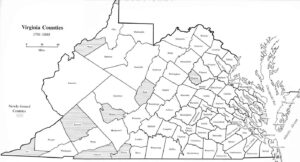 Virginia Map 1791 1800 Lawson Surname DNA Project