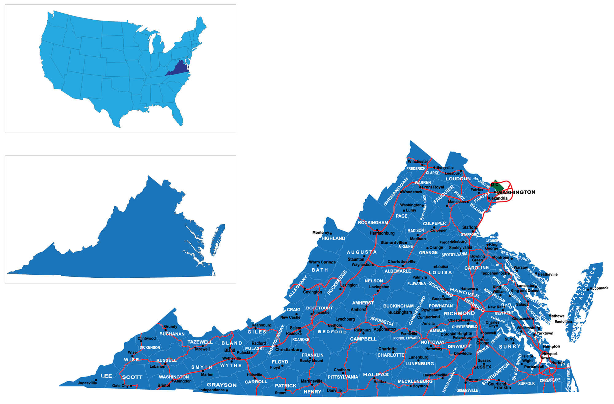 Political Map Of Virginia
