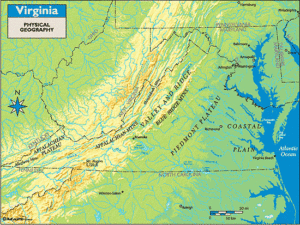 Virginia Physical Geography Map By Maps From Maps World s
