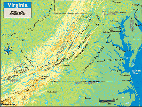 Virginia Physical Geography Map By Maps From Maps World s 
