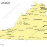 Virginia PowerPoint Map Major Cities