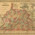Virginia State 1862 Colton Historic Map Reprint Map Historical Colton