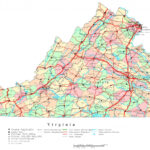 Virginia State Map With Counties Location And Outline Of Each County