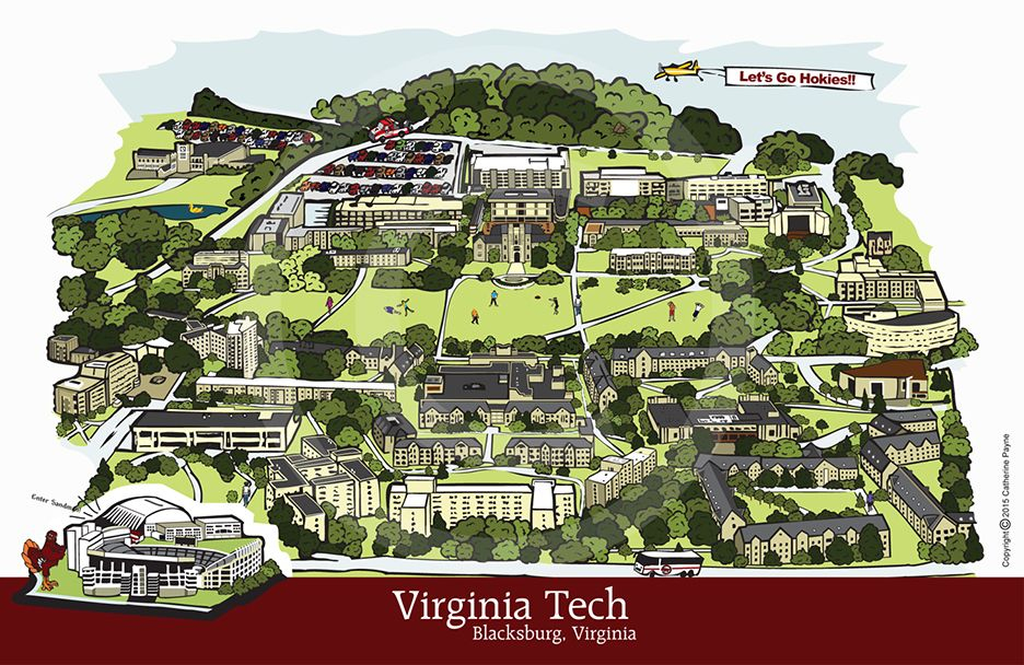 Virginia Tech Campus Map Map Encdarts