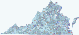 Virginia Vector ZIP Code Map Location Name Shape File Lossless