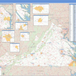 Virginia Zip Code Wall Map Basic Style By MarketMAPS MapSales