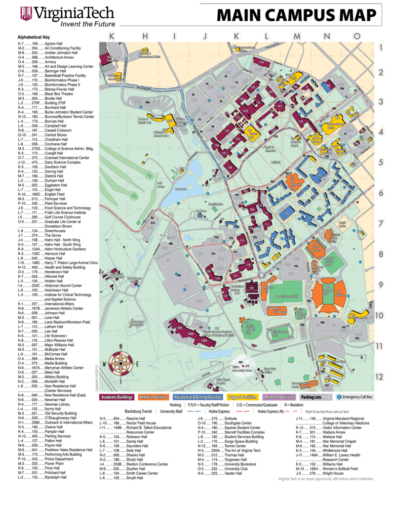 Virginiatech Campus Map Mapsof | Virginia Map