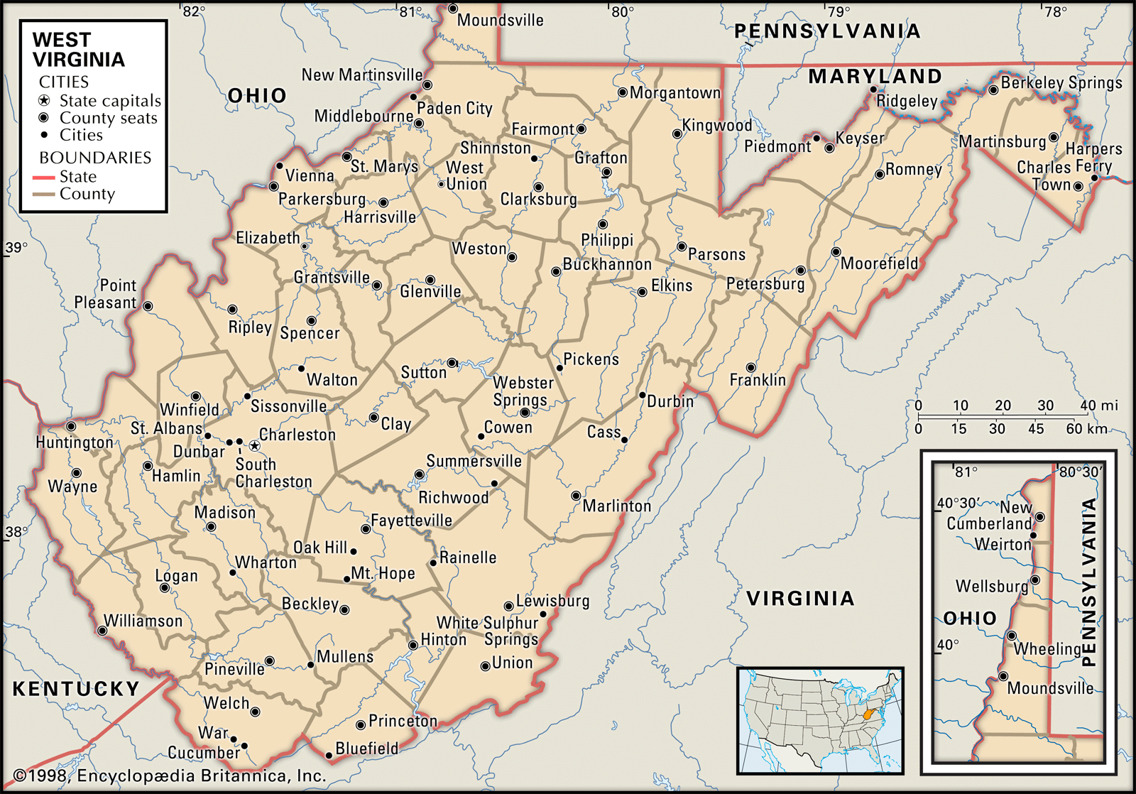 West Virginia Capital Population Map History Facts Britannica