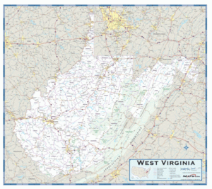 West Virginia County Highway Wall Map By Maps MapSales