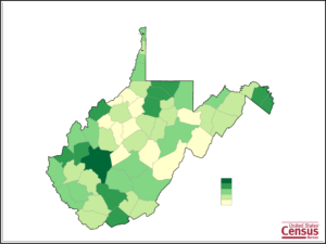 West Virginia County Population Map Free Download