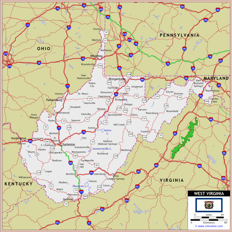West Virginia Highway Map Living Room Design 2020