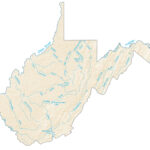 West Virginia Lakes And Rivers Large MAP Vivid Imagery 11 Inch By 17