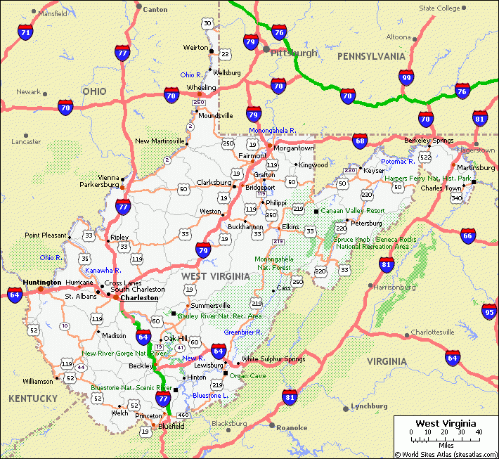 West Virginia Map TravelsFinders Com